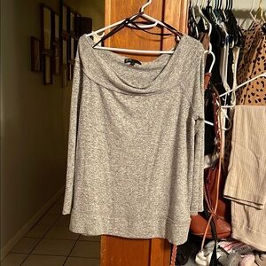 Gibson Gray Off-the-Shoulder Knit Sweater